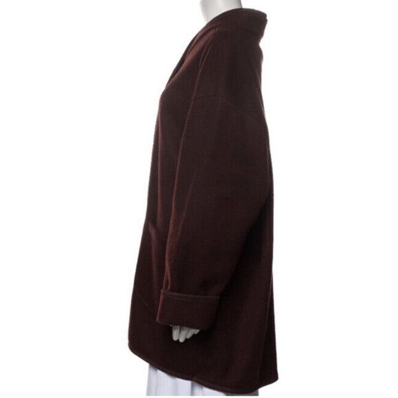 Diane Von Furstenberg Vintage Brown Felt Oversized‎ Sweater Jacket Sz M/L - Picture 3 of 9